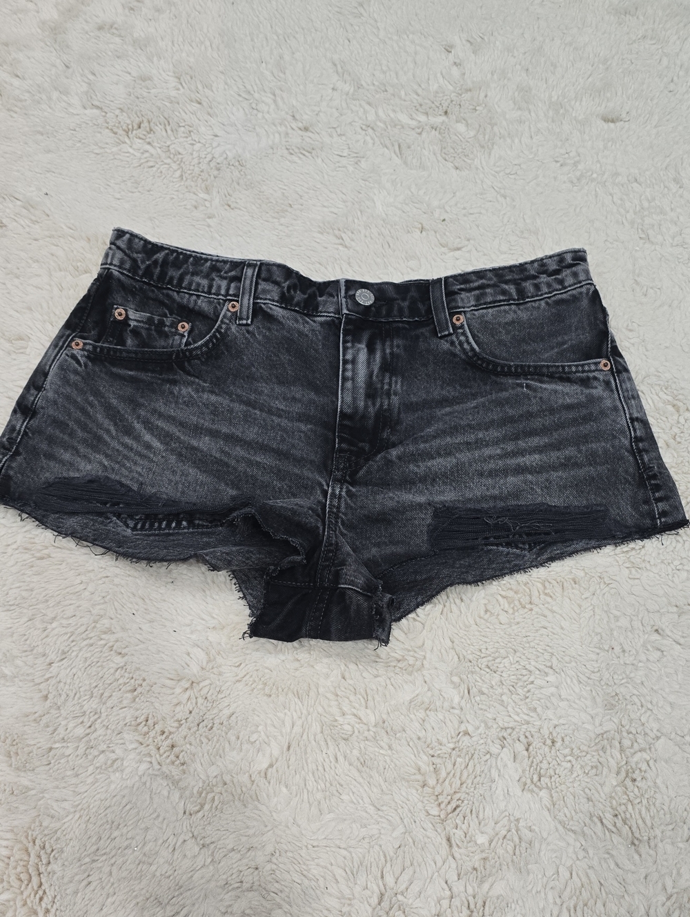 Women’s Distressed Black Denim Shorts